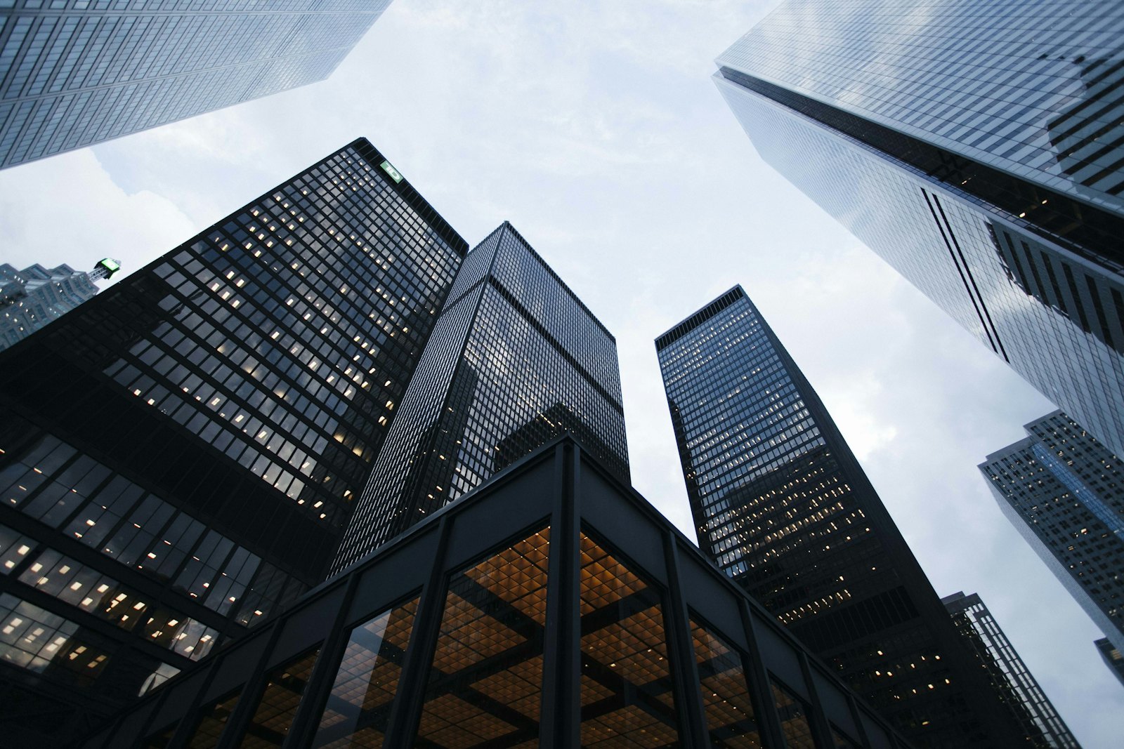 Modern office towers against the sky