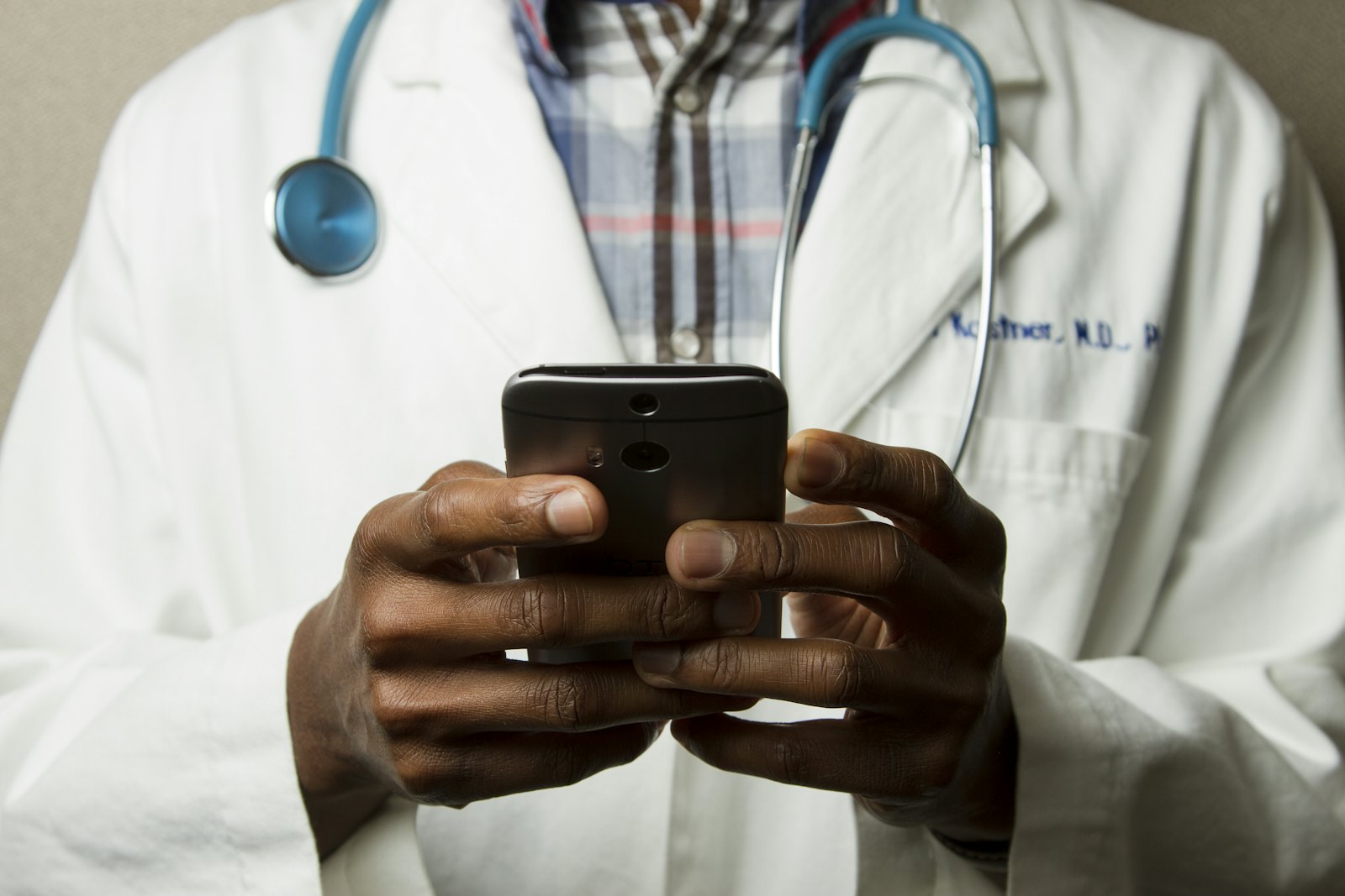 Doctor using a tablet in a hospital